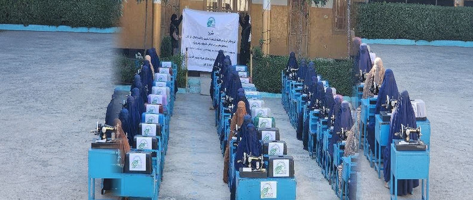 Training courses and distribution of sewing machines for women