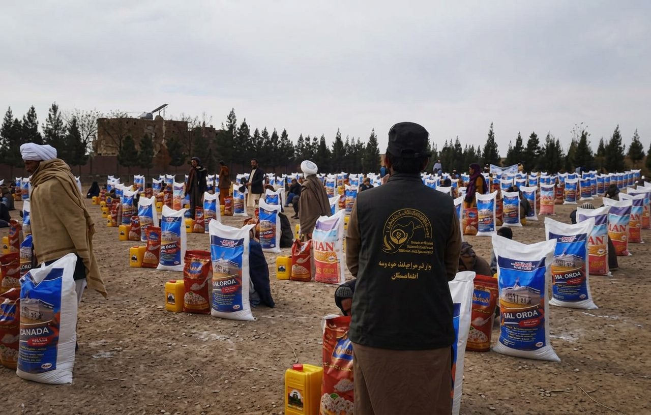 Food baskets for earthquake victims in northern provinces